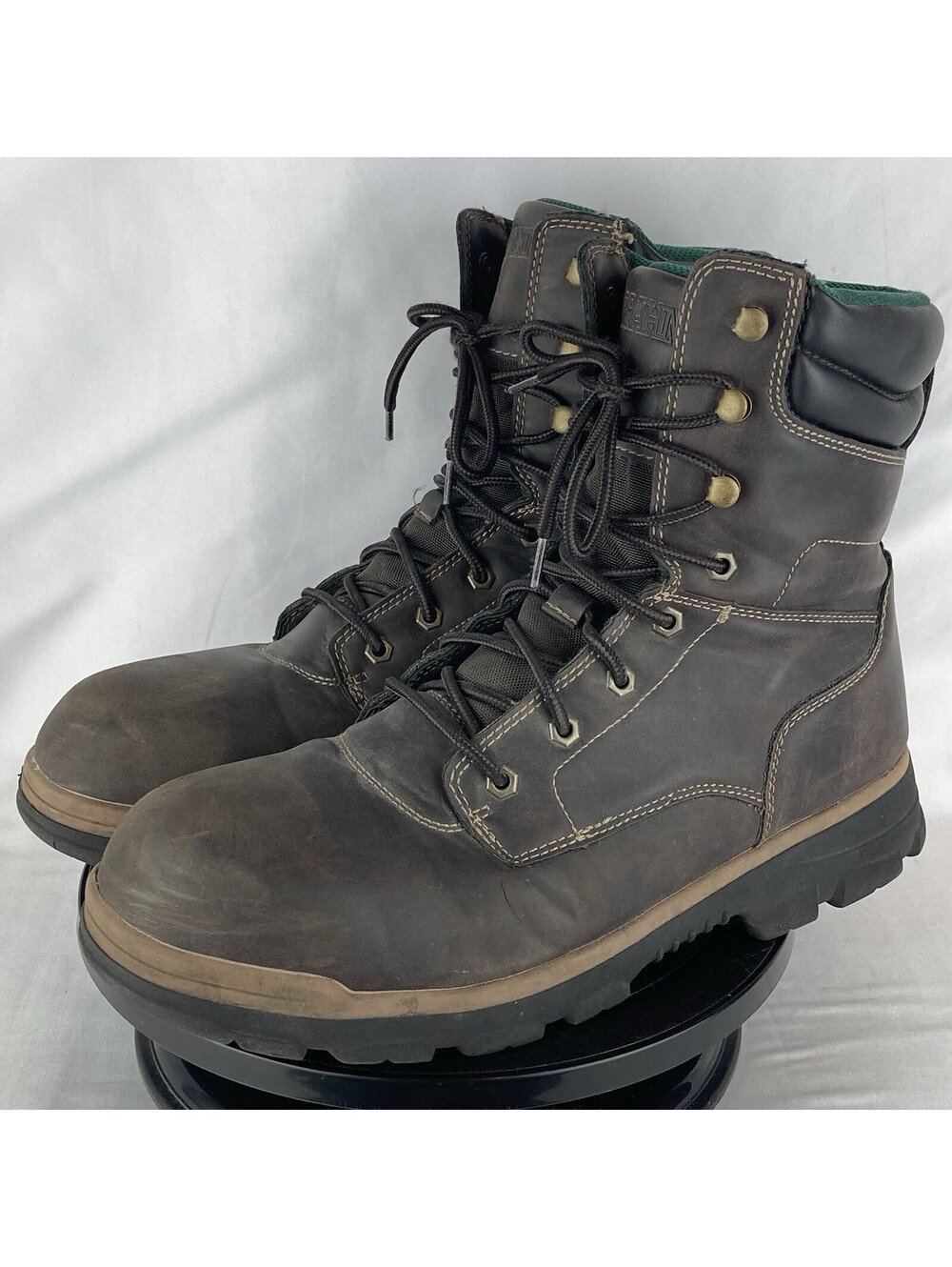 Men’s Size 13 Brahma Steel Toe Work Boots Brown Leather Lace Up Ankle Work Shoes